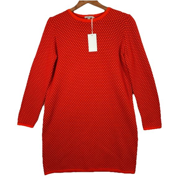 Cos Red-Orange Long Sleeve Sweater Dress Medium - Picture 3 of 7